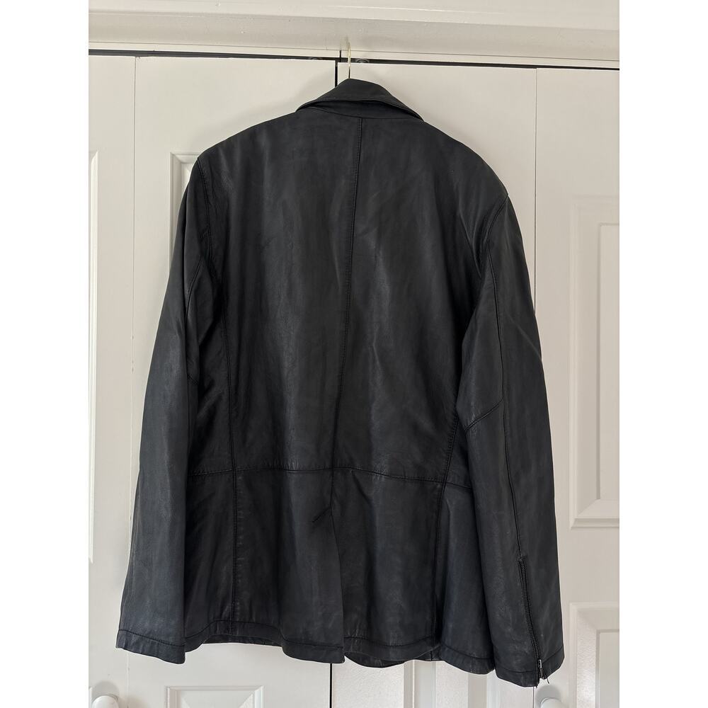 Conbipel Men's Black Real Leather Blazer Jacket 48 - Picture 12 of 12